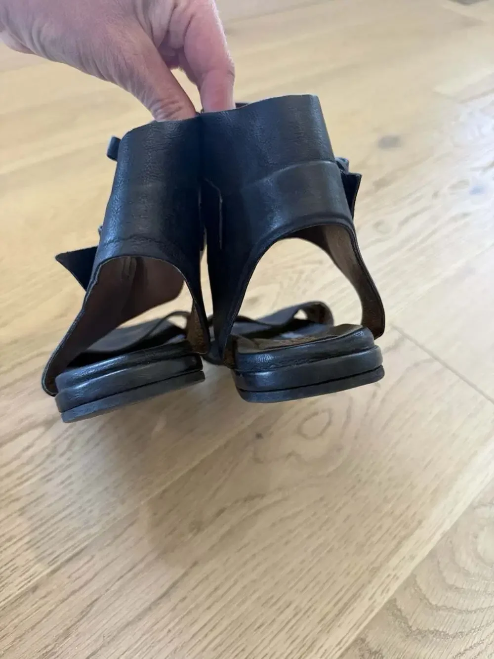 AS98 As 98 Black Leather Gladiator Sandals High Top Ankle Straps EU 39 8 Shoes
